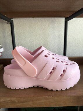 ADIDAS Adilette Slingback Platform Clogs Sz10